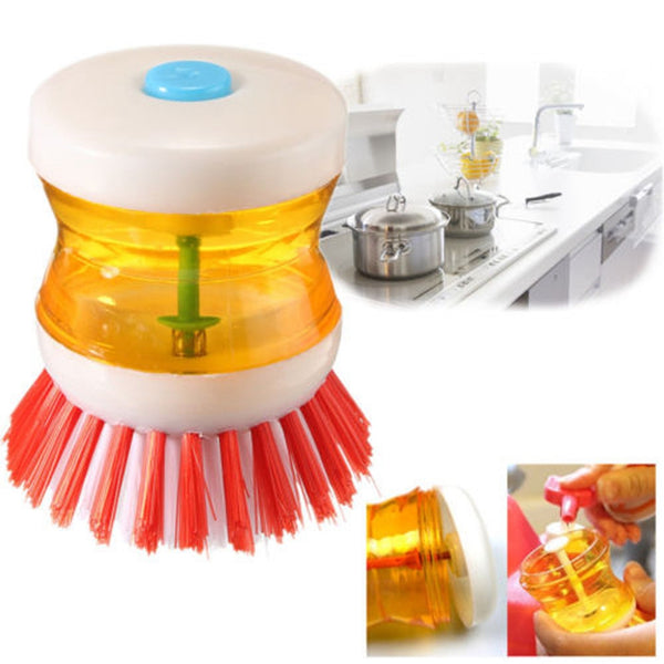 New Arrival Kitchen DishWashing Brush Utensils Pot Dish Brush With Washing Up Liquid Soap Dispenser Plastic