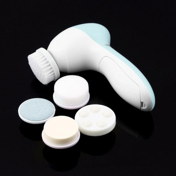 5 in 1 Electric Wash Face Machine Facial Pore Cleaner Body Cleansing Massage Mini Skin Beauty Massager Brush dropshipping