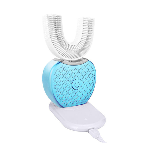 360 Degrees Intelligent Automatic Sonic Electric Toothbrush U Type 4 Modes Tooth Brush USB Charging Tooth Whitening Blue Light