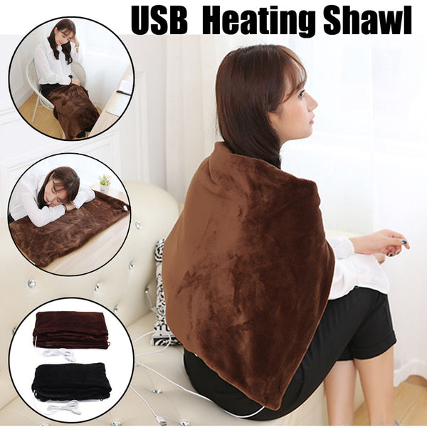 45x80cm Car Home Electric Warming Heating Blanket Pad Shoulder Neck Mobile Heating Shawl USB Soft 5V 4W Winter Warm Health Care