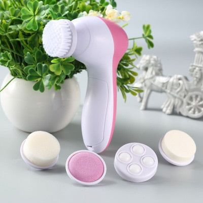 5 in 1 Electric Wash Face Machine Facial Pore Cleaner Body Cleansing Massage Mini Skin Beauty Massager Brush dropshipping